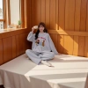 Korean 2025 autumn/winter fleece coral fleece pajamas for girls, cartoon Dachshund soft girls, warm home clothes and blankets Specification image